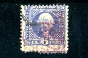 USAstamps Used FVF US 1869 Pictorial Washington Scott 115 Grilled Purple Cancel