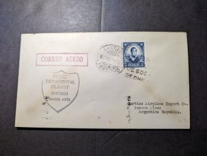 1928 Chile Airmail Dolittle Test Flight Cover Santiago to Buenos Aires Argentina