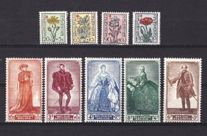 BELGIUM 1949 Surtax for Welfare Organizations (9v Cpt) Fresh MNH CV$80