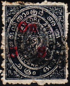 India(Travancore). 1911 1ch S.G.O5 Fine Used