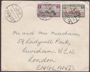 EGYPT 1937 cover TANTA to UK - airmail franking.............................x577