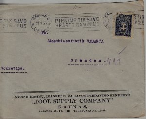 Lithuania used cover 21.7.33 Kaunas