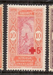 French Dahomey 1920s Early Issue Fine Mint Hinged 10c. +5c. Surcharged NW-231295