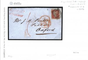 GB SCOTLAND *Registered EDINBURGH* Handstamp 1d Red Cover Oxford Publisher 445b