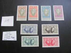 LIECHTENSTEIN 1924 MNH SIGNED SC 82-89 SET XF  $1040 (214)