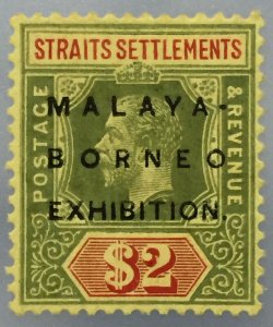 MALAYA-BORNEO EXHIBITION MBE opt STRAITS KGV $2 MLH MCCA SG#248 M5256