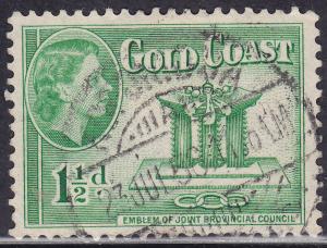 Gold Coast 150 USED 1953 QEII Joint Provincial Council 1½d