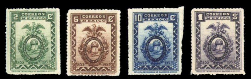 Mexico #684-687 Cat$104, 1933 2c-1p, hinged