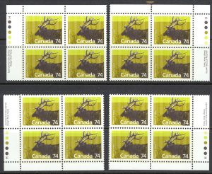 Canada Sc# 1177 MNH PB Set/4 1988 74c Wapiti