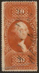 USA 1st Issue Revenue Scott R98c $20 Conveyance Washington Used 108140