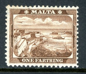 Malta 1905 British KGV 1 Farthing Red Brown Scott #28 Mint U439  ⭐⭐⭐⭐⭐⭐