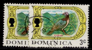 DOMINICA QEII SG275 + 275a, 3c PAPER VARIETIES, FINE USED.
