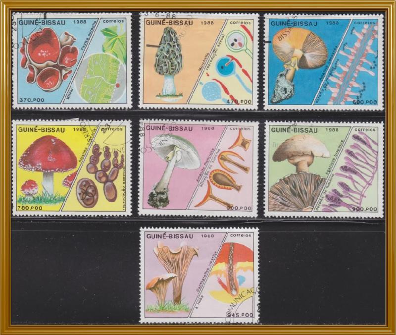 Guinea-Bissau 765-771 CTO Mushrooms Set 1988