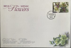 ISLE OF MAN FDC 2014 SEPAC FLOWERS