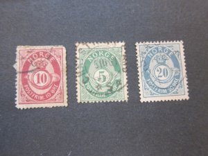 Norway 1877 Sc 25,39,53 FU