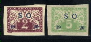 Eastern Silesia #E1-E2  Mint VF 1920 PD