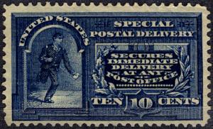 US #E5 SCV $210.00   10c Special Delivery, VF mint hinged, terrific color and...