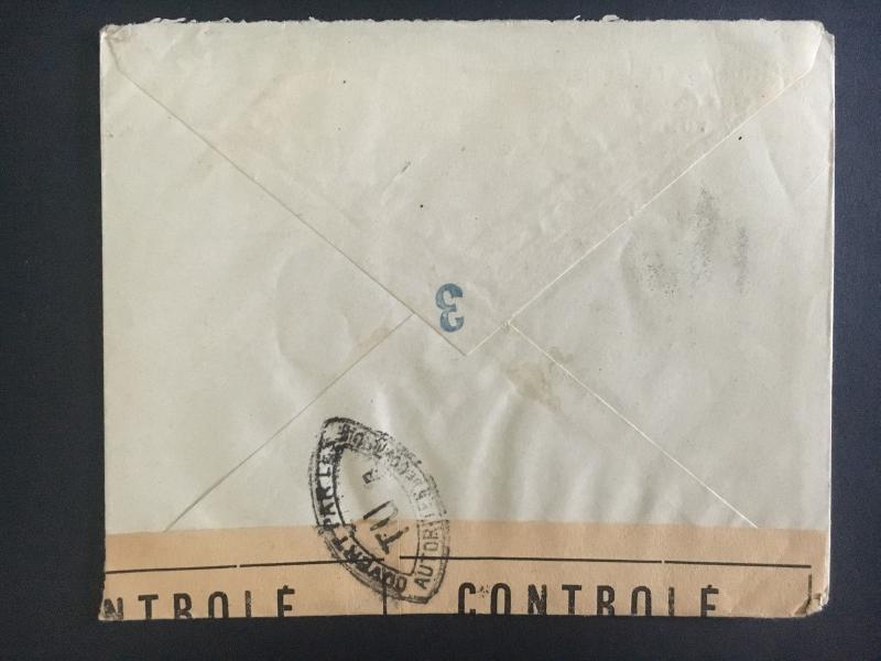 1945 Tunis Tunisia Censored Cover To USA Judaica Nahum de M Cohen