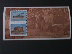 ARGENTINA-1989-SC#1662 IMMEGRATION TO ARGENTINA MNH S/S VERY FINE