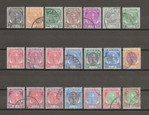 MALAYA/KELANTAN 1951/55 SG 61/81 USED Cat £200