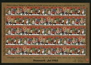 Denmark. 1983 Christmas Sheet Mnh. Imperforated. Christmas Shopping. Mailman.