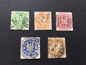 German States Prussia 1867 New Currency used rouletted stamps Ref 57628