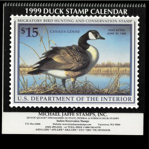 1999 DUCK STAMP CALENDAR - GREAT PICTURES & COLLECTIBLE, USE IT FOR 2021!