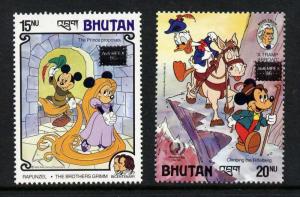Bhutan 555-6 MNH - Disney, Mark Twain, Brothers Grimm 