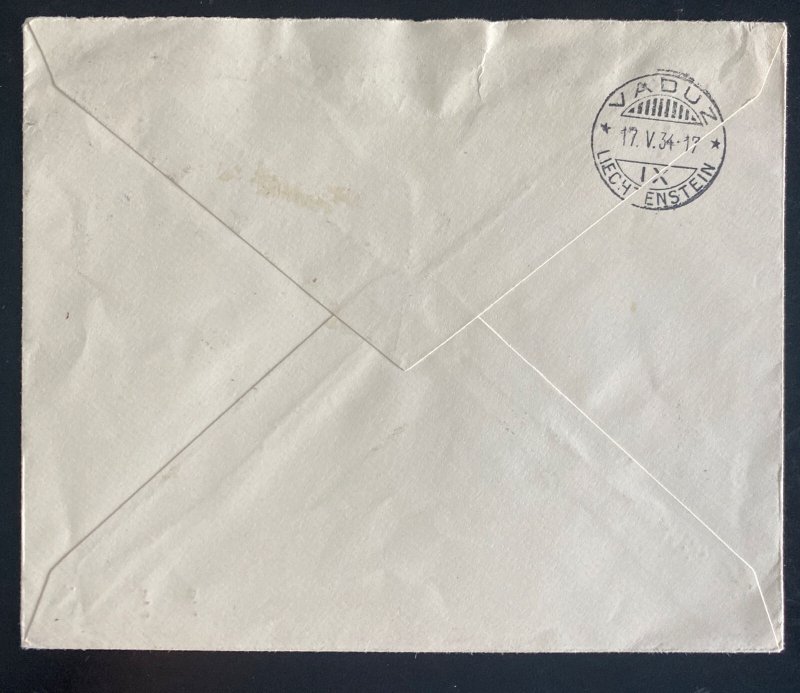1934 Caracas Venezuela Holland bank Advertising Cover To Vaduz Liechtenstein