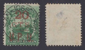 COSTA RICA 1881-82 UPU Sc 15 Yv 11 TOP VALUE USED WITH MOORHOUSE CERT. SCV$300+