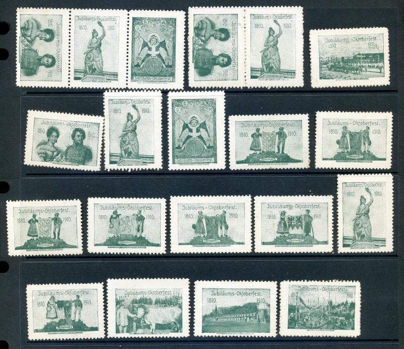 20 VINTAGE 191 JUBILAUMS OKTOBERFEST POSTER STAMPS (L851) GERMANY