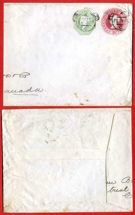 ESC63 QV 3d and 1/- Compound Stamped to Order Envelope Dated 26.2.92 USED