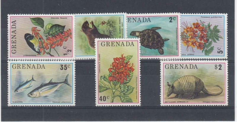 GRENADA (MM74) # 692-698  VF-MNH  VAR$,c 1976  FLORA & FAUNA STAMPS