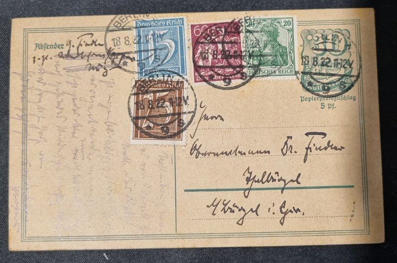 germany 3 postcards inflation stamps  1920s' - great items!!! #694