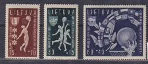 Lithuania 1939 MNH Stamps Scott B52-54 Sport Basketball