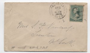 1889 Holland Patent NY #213 cover receiver as origin handstamp [6525.507]