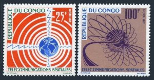 Congo PR 106-107,MNH.Michel 30-31.Space communications 1963.Waves,Orbit patterns