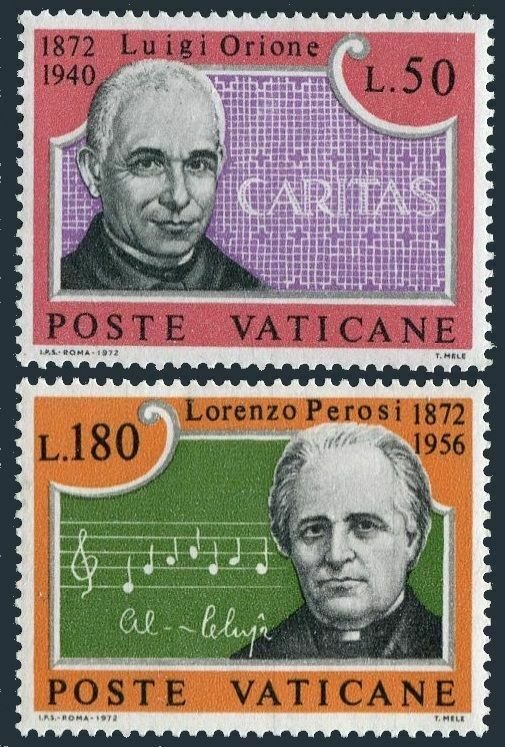 Vatican 526-527 bl./4,MNH.Mi 613-614. Luigi Orione; Lorenso Perosi,composer,1972