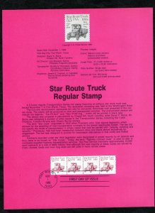 SP677 Star Route Truck, Souvenir Page FDC (#2125)