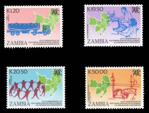 Zambia #511-514 Cat$12.30, 1990 SADCC, complete set, never hinged