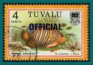 Tuvalu Stamps 1981 Fish Officials, 4c used #O3,SGO3