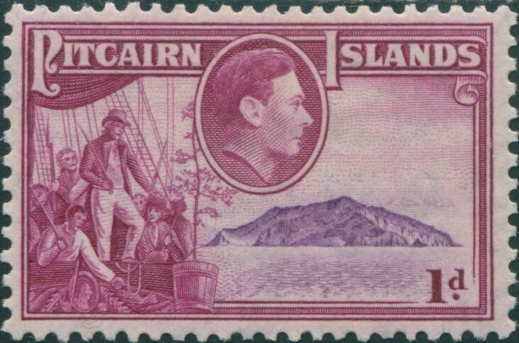 Pitcairn Islands 1940 SG2 1d Christian crew and island MH