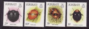 Kiribati-Sc#607-10-unused NH set-Insects-Specimen overprint-