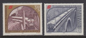 Austria 1289-90 Railroad Bridge mnh