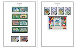 COLOR PRINTED MONTSERRAT 1876-2010 STAMP ALBUM PAGES (257 illustrated pages)