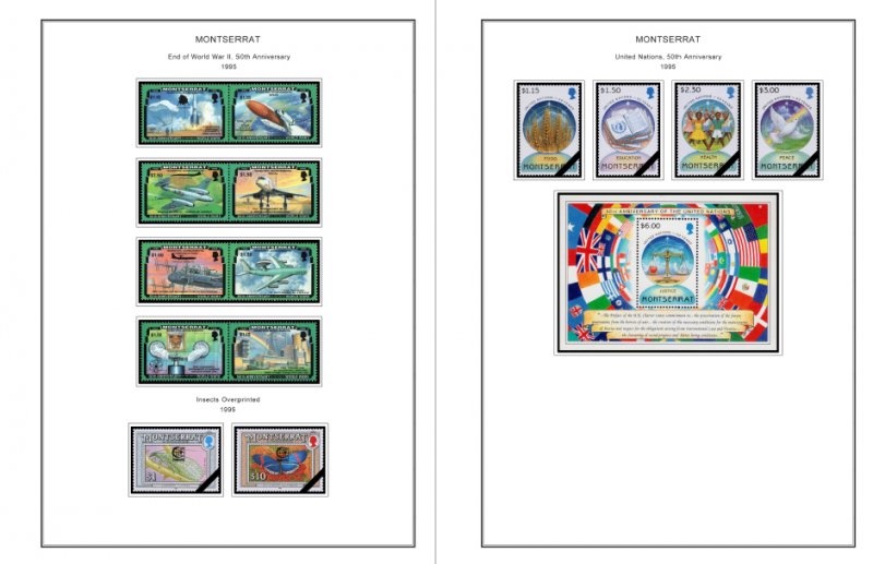 COLOR PRINTED MONTSERRAT 1876-2010 STAMP ALBUM PAGES (257 illustrated pages)