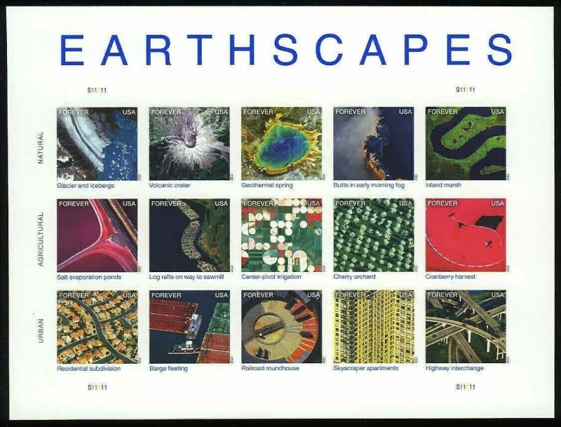 Earthscapes Sheet of Fifteen Mint Stamps Scott 4710