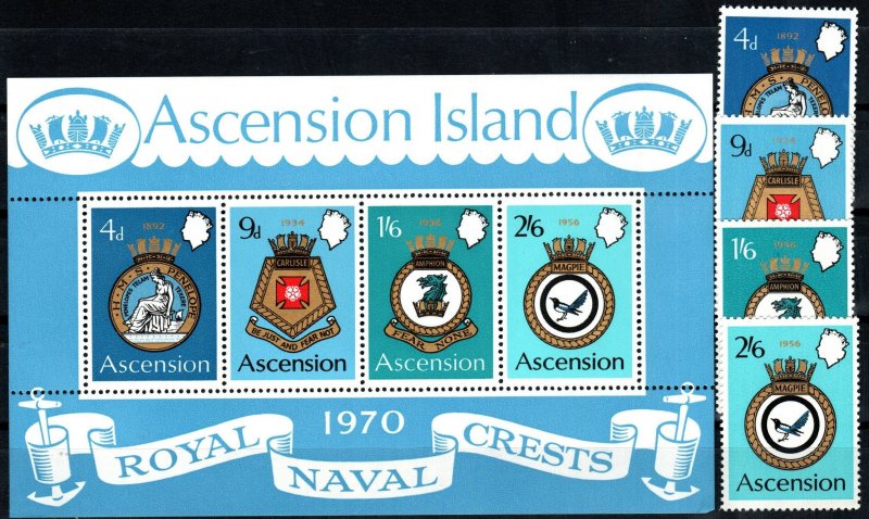 Ascension #134-7, 137a  MNH CV $18.60 (X7202L)