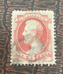 KAPPYSTAMPS USA  #148 1870-71 6c LINCOLN USED LIGHT CANCEL  H266