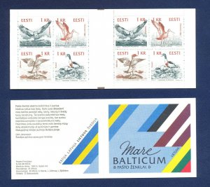 LATVIA  - 335a,  Mi 340-343 - VFMNH complete booklet - birds 